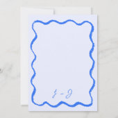 レトロ コバルトブルー シャンパンタワー 保存日付 招待状 (裏面)