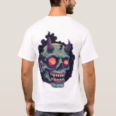 レトロ・コミック風モンスターの頭蓋骨 Tシャツ (裏面)