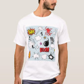 レトロ コミック エクスプロージョン ポップアート Tシャツ (正面)