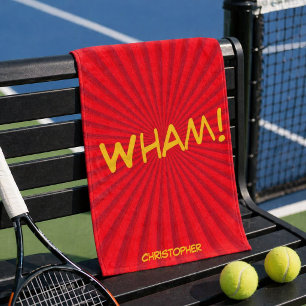 レトロ コミック ポップアート オーダーネーム スポーツ ハンドタオル