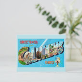 レトロ コロンバス オハイオ 挨拶 ポストカード (スタンド正面)