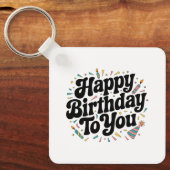 レトロ コンフェティ 誕生日 キーホルダー (正面)