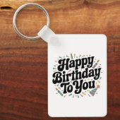 レトロ コンフェティ 誕生日 キーホルダー (正面)