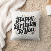 レトロ コンフェティ 誕生日 クッション (ブランケット)