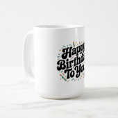 レトロ コンフェティ 誕生日 コーヒーマグカップ (正面左)