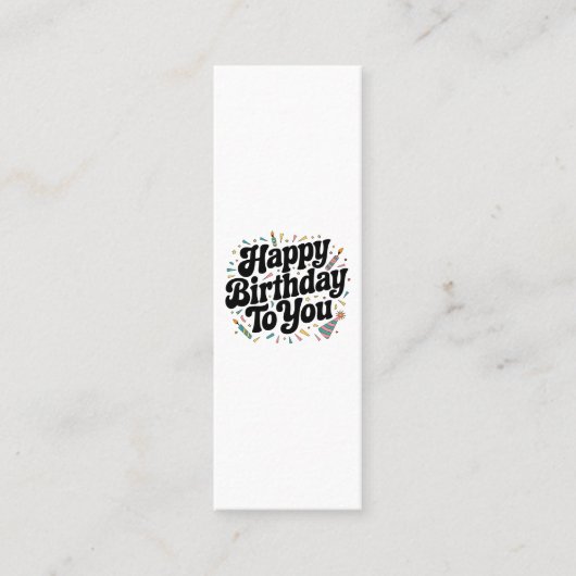 レトロ コンフェティ 誕生日 コーリングカード (正面)