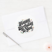 レトロ コンフェティ 誕生日 ラウンドシール (封筒)