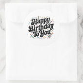 レトロ コンフェティ 誕生日 ラウンドシール (バッグ)