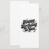 レトロ コンフェティ 誕生日 招待状 (正面/裏面)