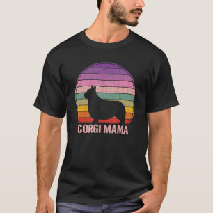 レトロ コーギー ママ グラフィック コーギー Tシャツ