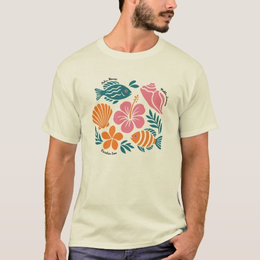 レトロ コースト サマー アイランドパラダイス Tシャツ (正面)