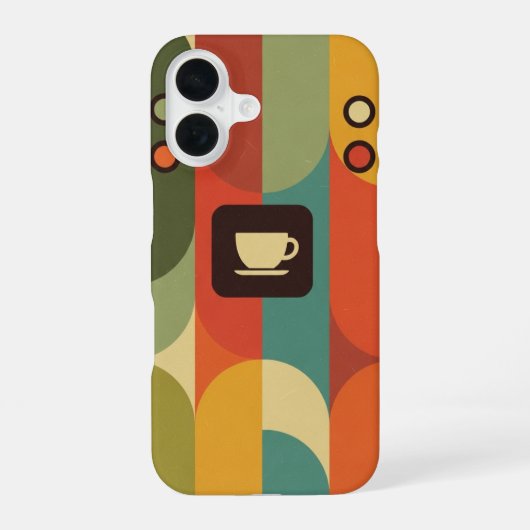 レトロ コーヒーマシンパネル iPhone 16ケース (裏面)