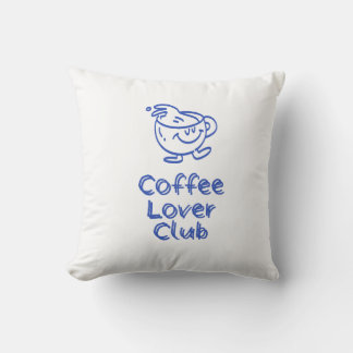 レトロ コーヒー ラバー クラブ スマイリング マグ ブルー ミニマリスト クッション