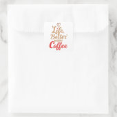 レトロ コーヒー ラバー タイポグラフィー スクエアシール (バッグ)