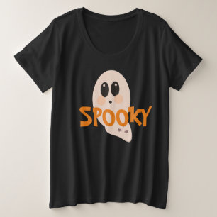 レトロ ゴースト ハロウィン スプーキー  プラスサイズTシャツ