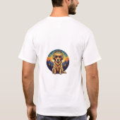 レトロ ゴールデンレトリバー 日没 Tシャツ (裏面)