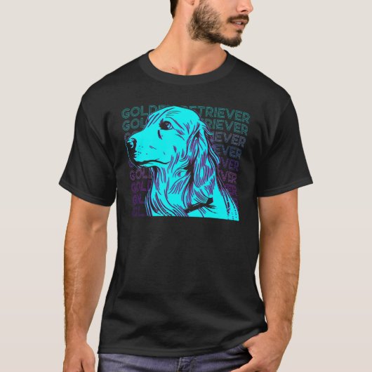 レトロ ゴールデンレトリバー Tシャツ (正面)