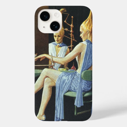 レトロ サイエンス フィクション ビューティー サロン スパ ネイルケア Case-Mate iPhoneケース (裏面)