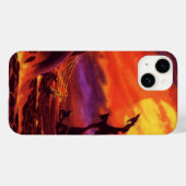レトロ サイエンス フィクション 火山惑星 赤い溶岩 Case-Mate iPhoneケース (裏面 (横))