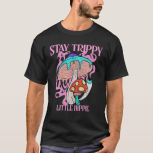 レトロ サイケデリック マッシュルーム ステイ トリッピー リトル ヒッピー Tシャツ