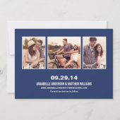 レトロ サイド ストリップ | 結婚式のお知らせ セーブザデート (裏面)