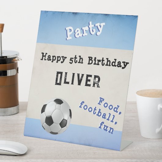 レトロ サッカーボール サッカー 誕生日パーティー 台座サイン (インサイチュ)