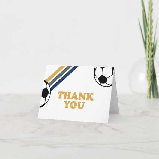 レトロ サッカー 誕生日 ありがとう サンキューカード (正面)