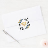 レトロ サッカー 誕生日 スクエアシール (封筒)
