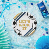 レトロ サッカー 誕生日 ペーパープレート (パーティー)