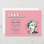 レトロ·サプライズ·シャワーまたはパーティの招待状 招待状 (正面/裏面)