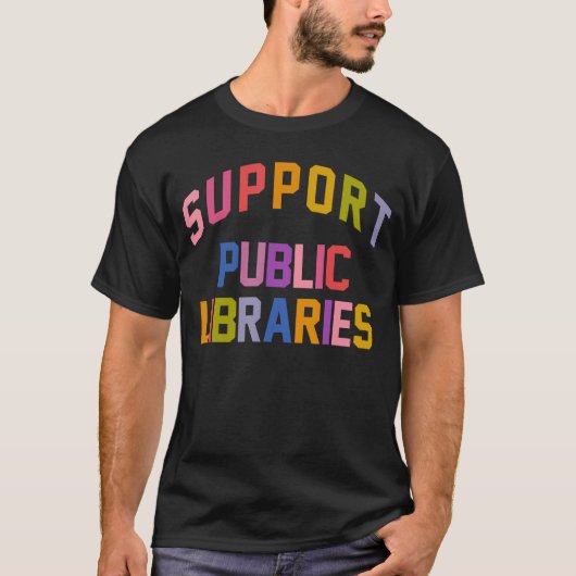 レトロ サポート パブリック ライブラリ図書館 読書家 Tシャツ (正面)