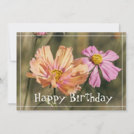 レトロ サマー コスメアの花 誕生日 カード