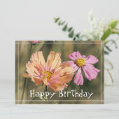 レトロ サマー コスメアの花 誕生日 カード (スタンド正面)