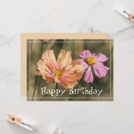 レトロ サマー コスメアの花 誕生日 カード