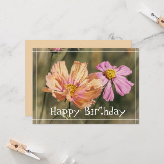 レトロ サマー コスメアの花 誕生日 カード