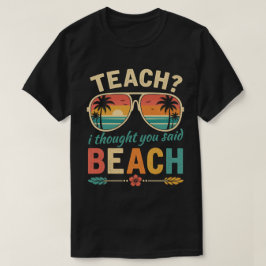 レトロ サマー サングラス デザインの面白い先生ビーチ  Tシャツ
