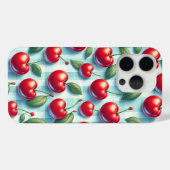 レトロ サマー チェリー スマホケース - 鮮やかな赤いさくらんぼ Case-Mate iPhoneケース (裏面 (横))