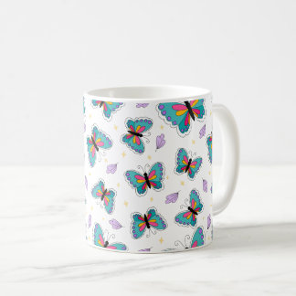 レトロ サマー バタフライ コーヒーマグカップ