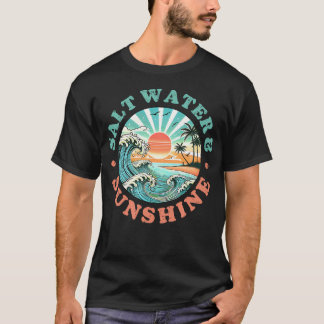 レトロ サマー ビーチ 海水 Tシャツ