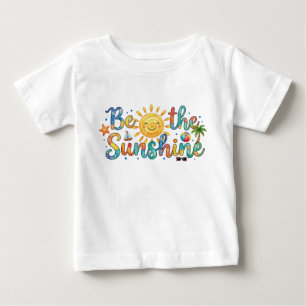 レトロ サマー ベビー Tシャツ かわいい太陽の光