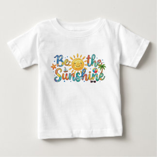 レトロ サマー ベビー Tシャツ かわいい太陽の光