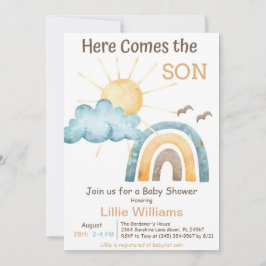 レトロ サンシャインベイビー シャワー 招待状
