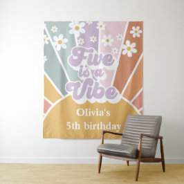 レトロ サンシャイン レインボー ファイブは一種の雰囲気 タペストリー