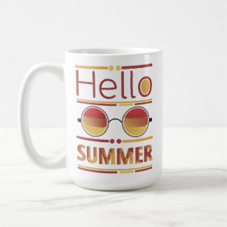 レトロ サンセット サングラス Tシャツ こんにちは夏 コーヒーマグカップ
