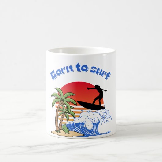 レトロ サンセット サーファー 誕生日のサーファー コーヒーマグカップ (中央)
