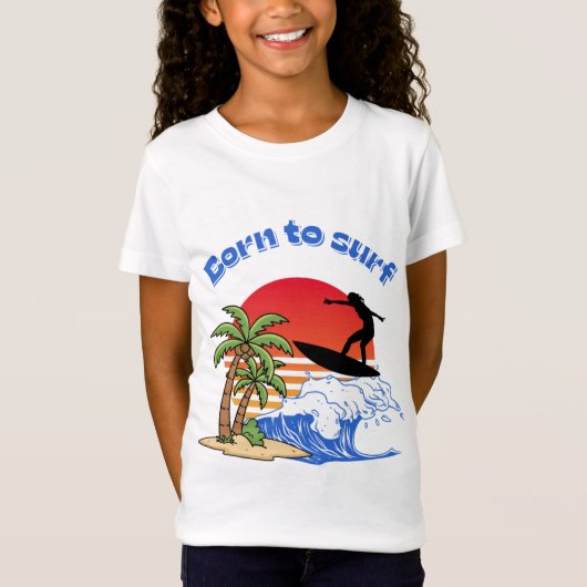 レトロ サンセット サーファー 誕生日のサーファー Tシャツ (正面)