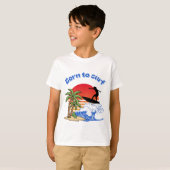 レトロ サンセット サーファー 誕生日のサーファー Tシャツ (正面フル)
