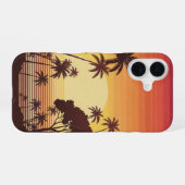レトロ サンセット パームライン iPhone 16ケース (裏面横)