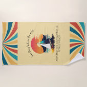 レトロ サンセット ブライズメイド ビーチタオル (正面)