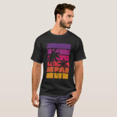 レトロ サンセット ヤシの木 1 Tシャツ (正面フル)